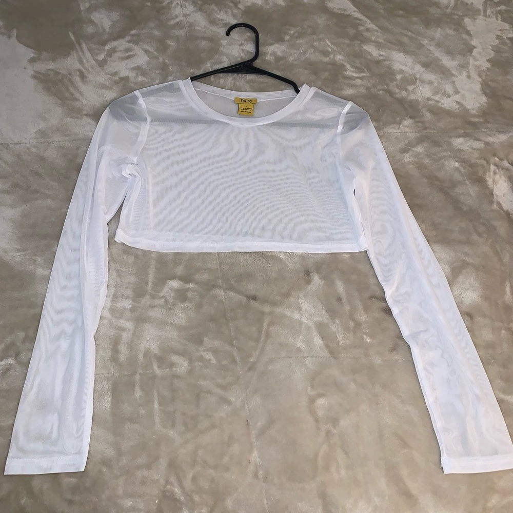 White sheer, swim coverups top NEW w/o tag